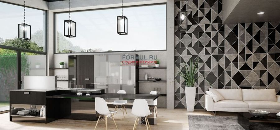 Кухня Berloni Soho ROVERE nero china lucido